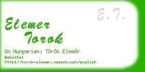 elemer torok business card