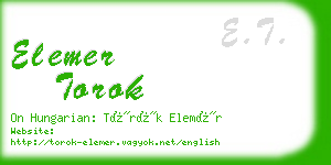 elemer torok business card